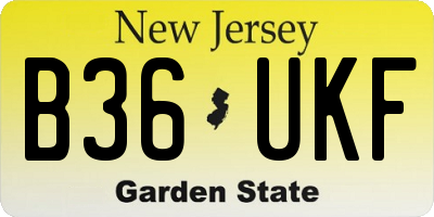 NJ license plate B36UKF