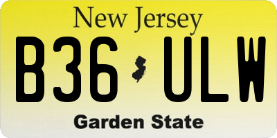 NJ license plate B36ULW