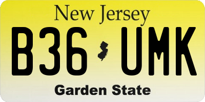 NJ license plate B36UMK