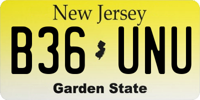 NJ license plate B36UNU