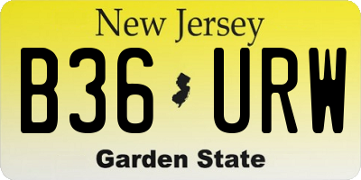 NJ license plate B36URW