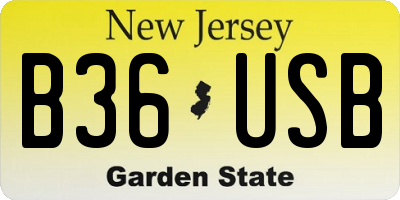 NJ license plate B36USB