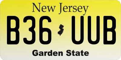 NJ license plate B36UUB