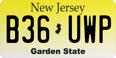 NJ license plate B36UWP