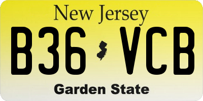 NJ license plate B36VCB