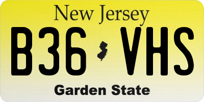 NJ license plate B36VHS
