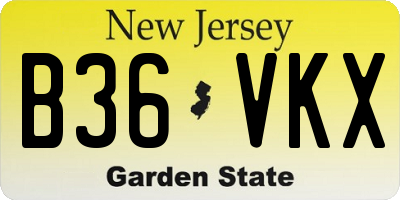 NJ license plate B36VKX