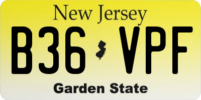 NJ license plate B36VPF