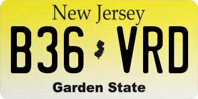 NJ license plate B36VRD
