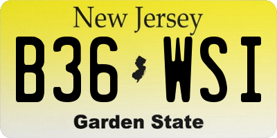 NJ license plate B36WSI