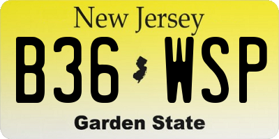 NJ license plate B36WSP