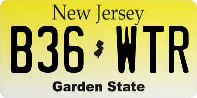 NJ license plate B36WTR