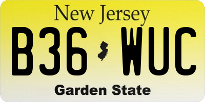 NJ license plate B36WUC