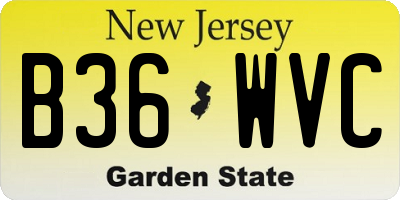 NJ license plate B36WVC