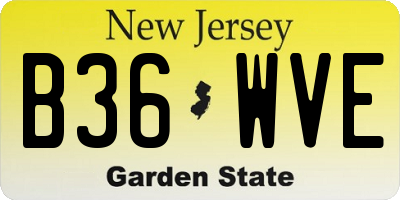 NJ license plate B36WVE