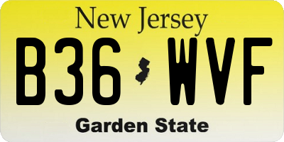 NJ license plate B36WVF