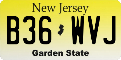 NJ license plate B36WVJ