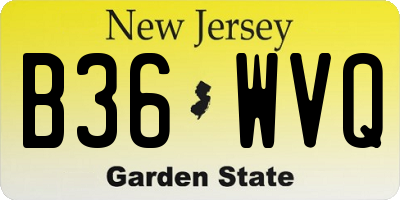 NJ license plate B36WVQ