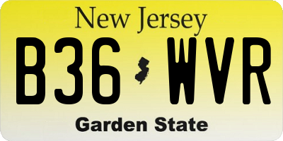 NJ license plate B36WVR
