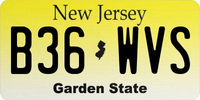 NJ license plate B36WVS