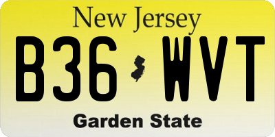 NJ license plate B36WVT