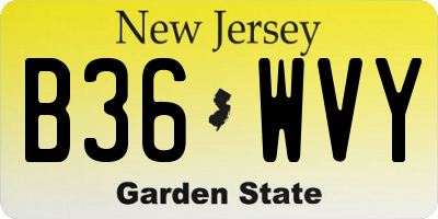 NJ license plate B36WVY