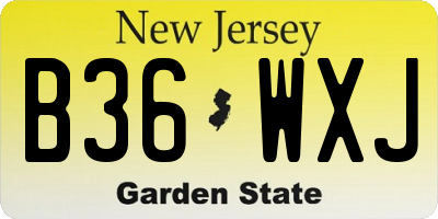 NJ license plate B36WXJ