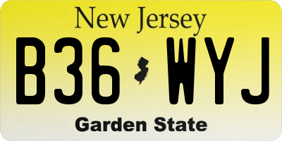 NJ license plate B36WYJ