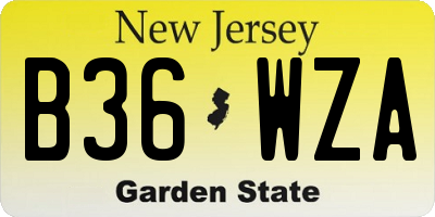 NJ license plate B36WZA