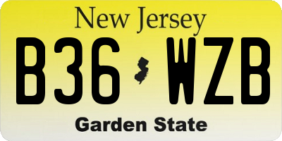 NJ license plate B36WZB