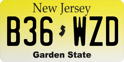 NJ license plate B36WZD