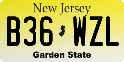 NJ license plate B36WZL