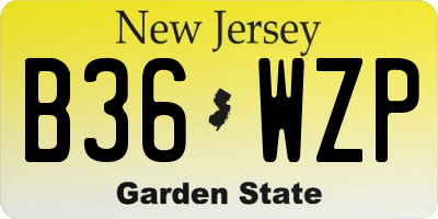 NJ license plate B36WZP