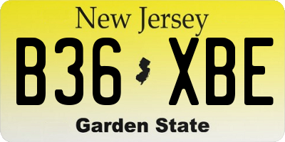 NJ license plate B36XBE