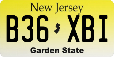 NJ license plate B36XBI
