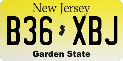 NJ license plate B36XBJ