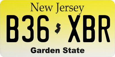 NJ license plate B36XBR