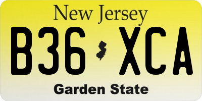 NJ license plate B36XCA