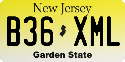 NJ license plate B36XML