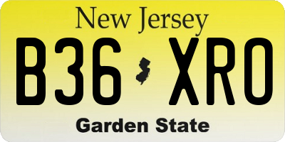 NJ license plate B36XRO
