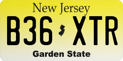 NJ license plate B36XTR