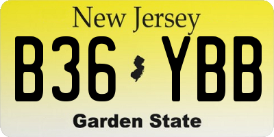 NJ license plate B36YBB