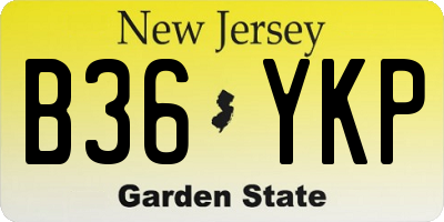 NJ license plate B36YKP