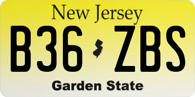 NJ license plate B36ZBS