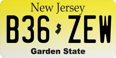 NJ license plate B36ZEW