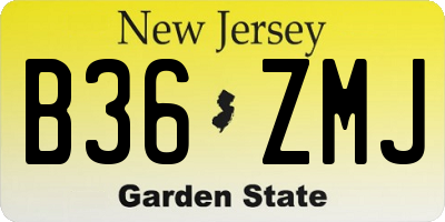 NJ license plate B36ZMJ