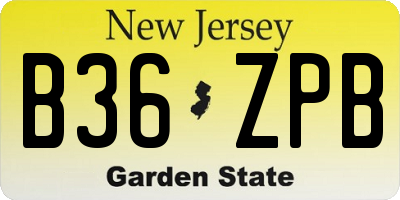 NJ license plate B36ZPB