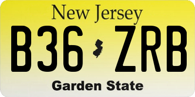 NJ license plate B36ZRB