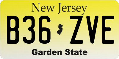 NJ license plate B36ZVE