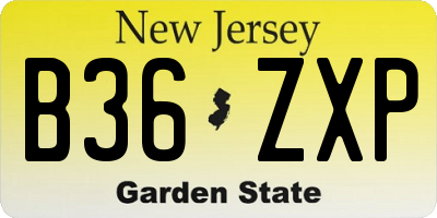 NJ license plate B36ZXP